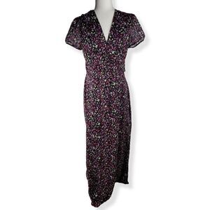 Bar III Floral V-neck button down Dress Large